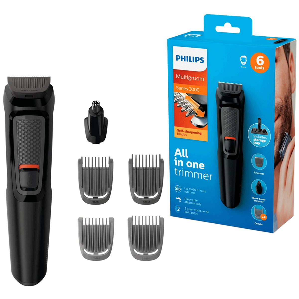 PHILIPS - Recortador Multigroom 6 en 1 MG3711/15