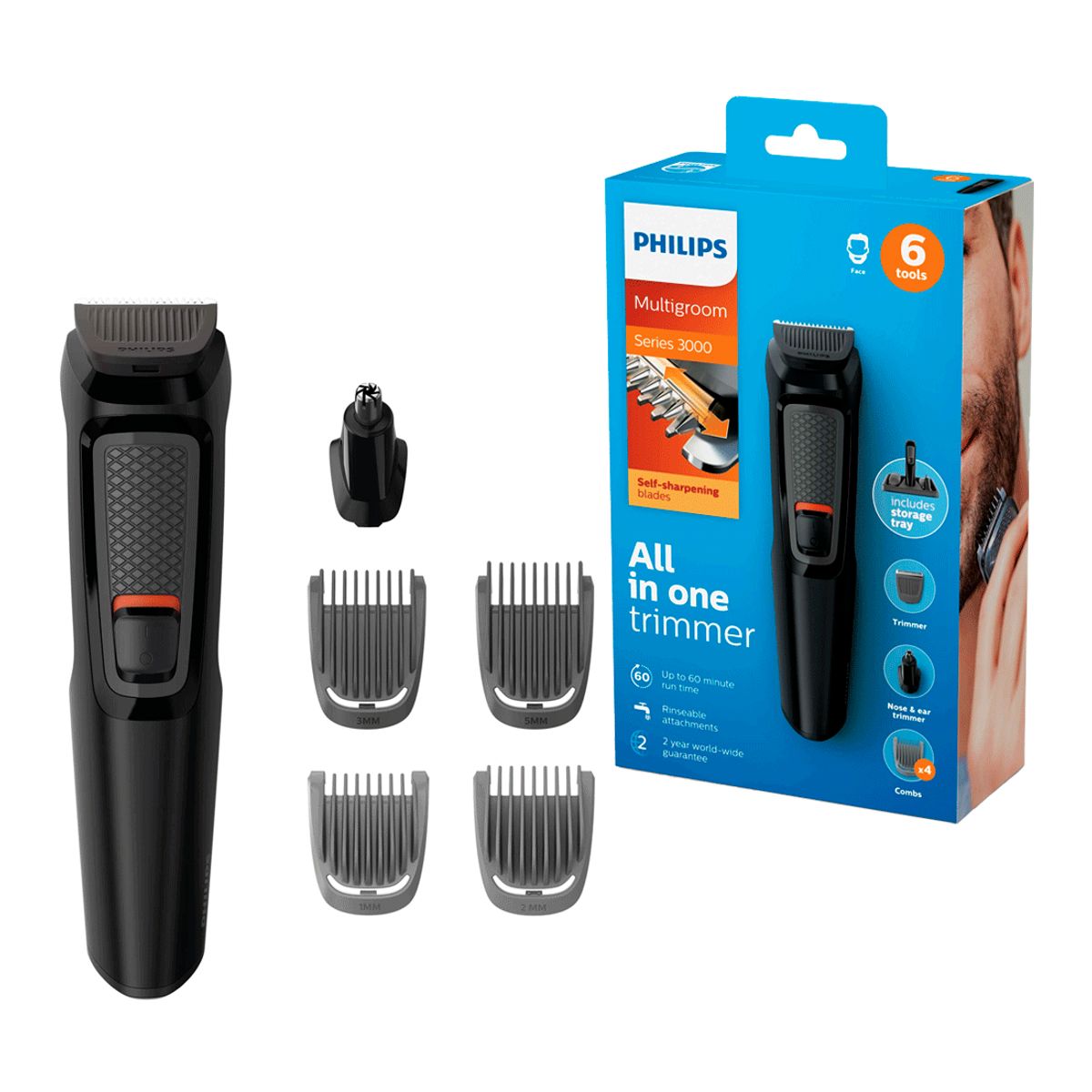 PHILIPS - Recortador Multigroom 6 en 1 MG3711/15