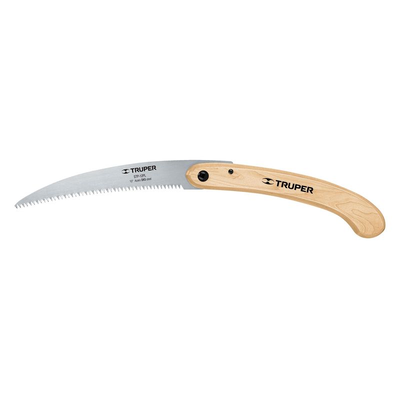 TRUPER - Serrucho plegable de poda hoja curva 10 mango madera truper