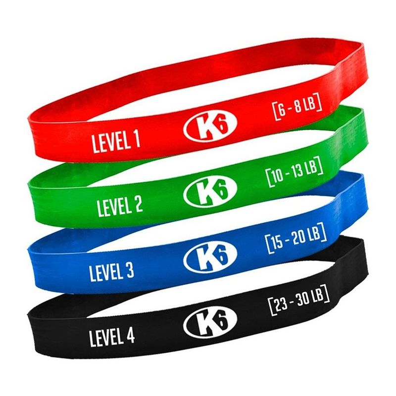 K6 FITNESS - Set de 4 Bandas De Resistencia Cerradas