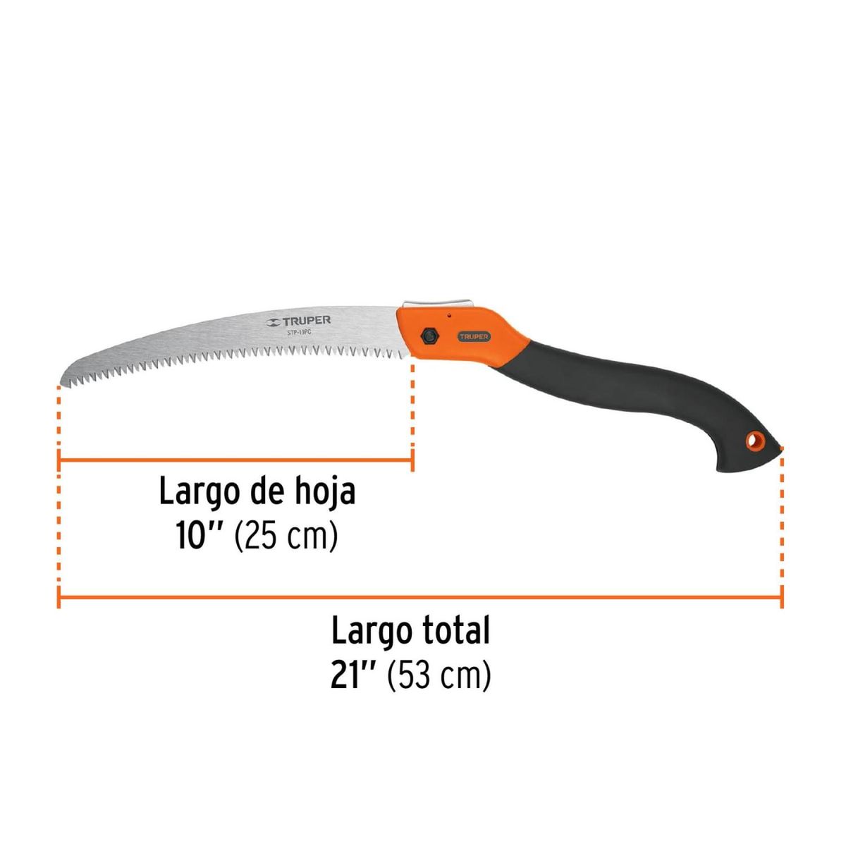 Truper - Serrucho plegable hoja curva 10 mango plastico truper