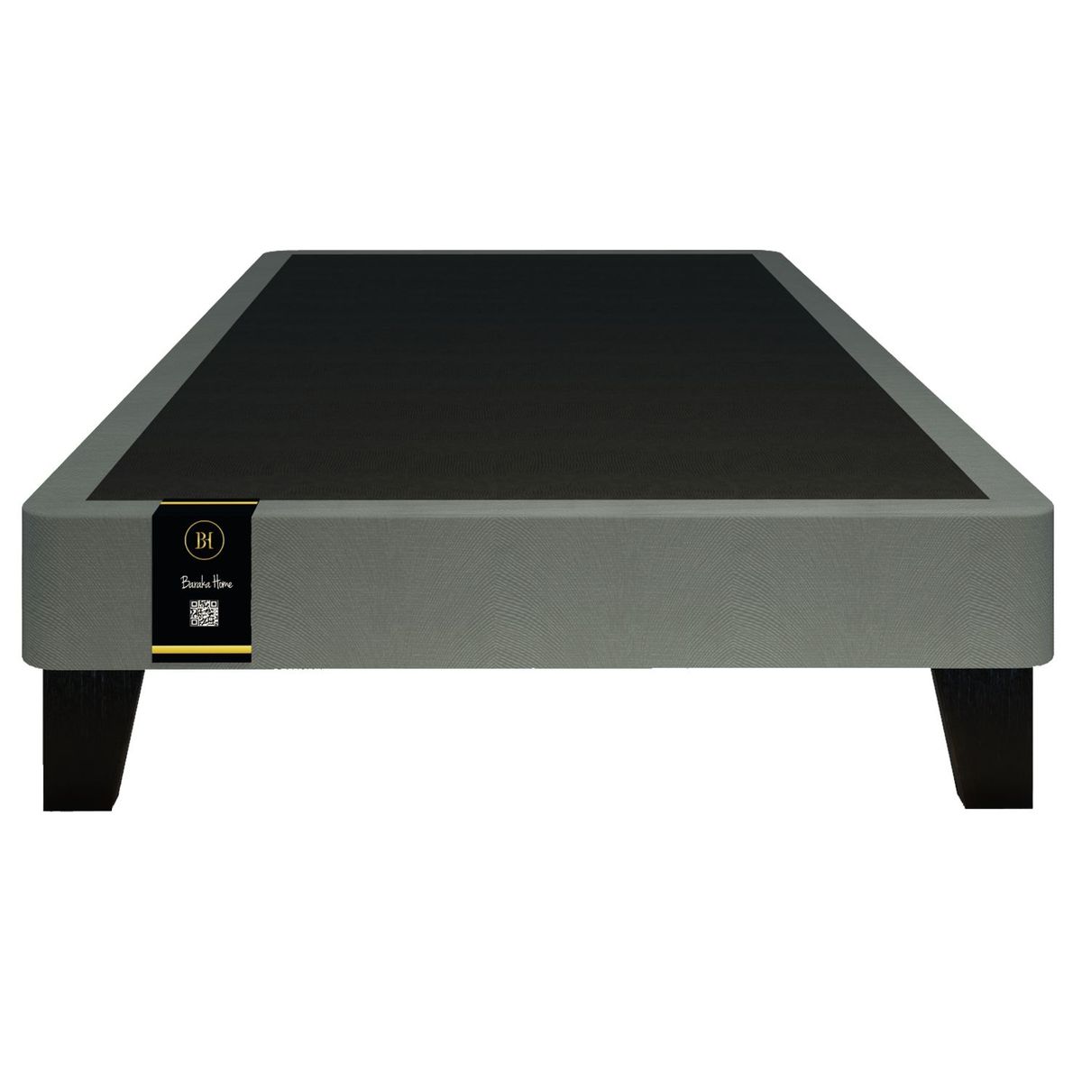 BARAKA HOME - Base De Cama Europea Carintia 1.5 Plz -Gris Oscuro