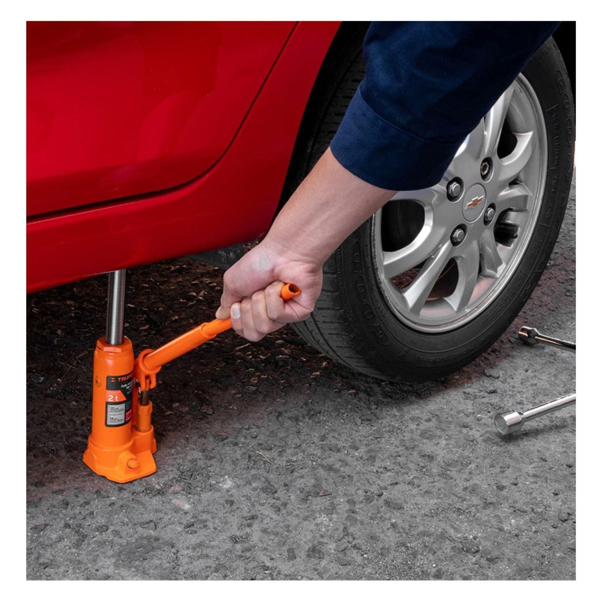 TRUPER - Gata lagarto caimán 2TN gata botella 2TN medidor de aire