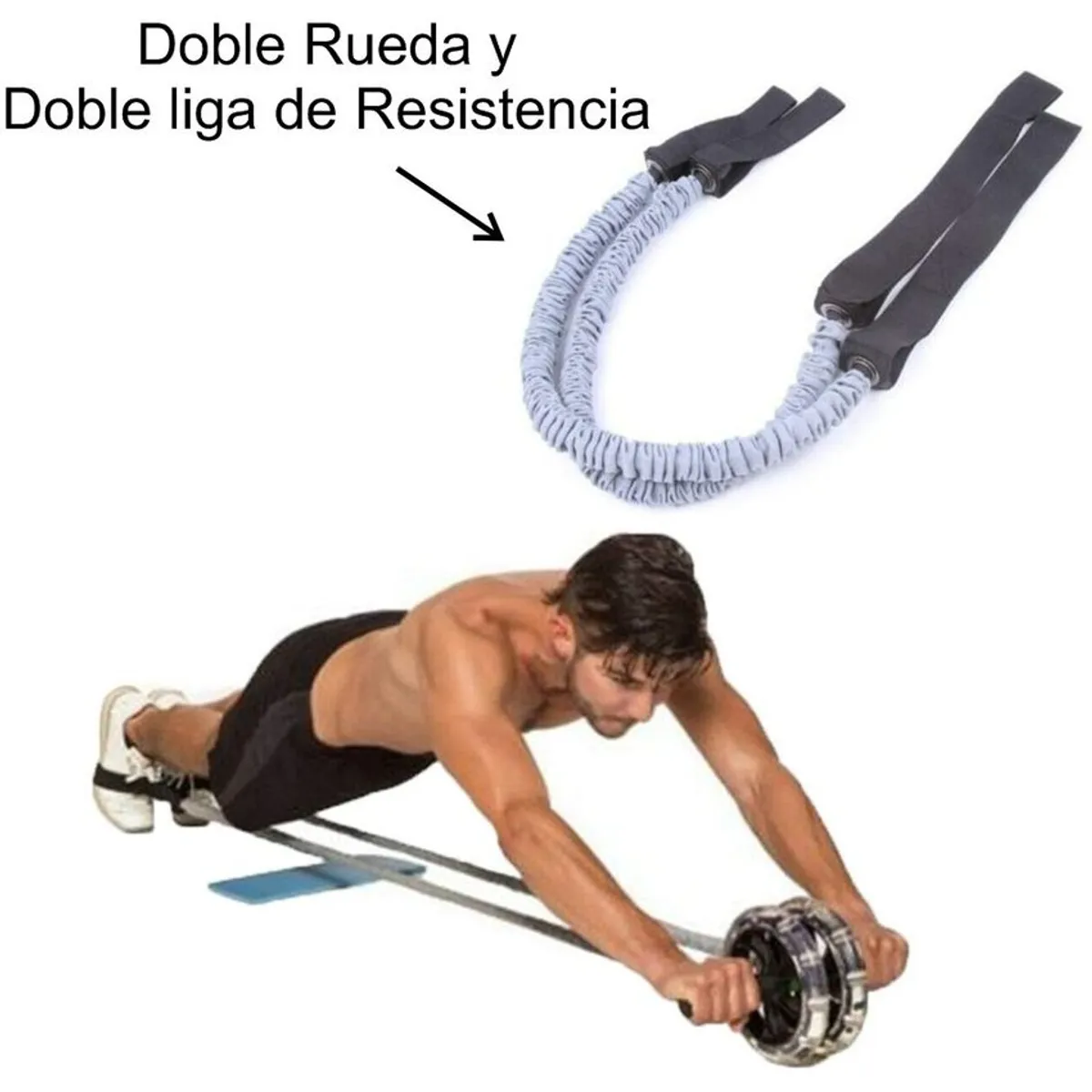 RUNNING SPORT PERU - Rueda Abdominal con Ligas de Resistencia
