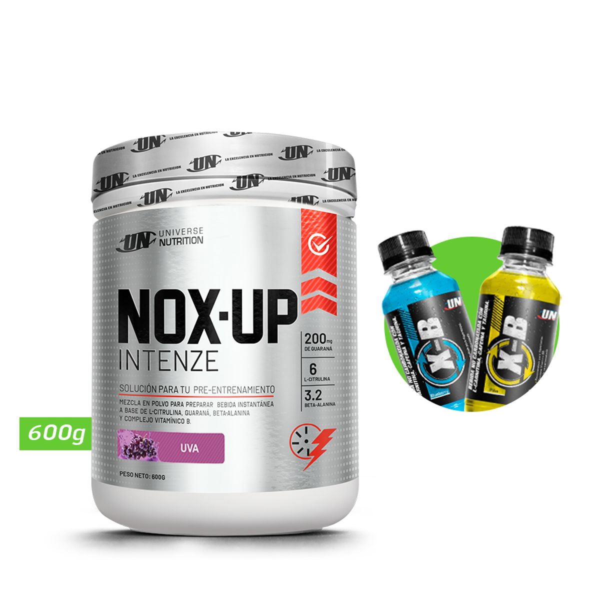 UNIVERSE NUTRITION - Nox up intenze 600gr pre entreno un uva  regalos