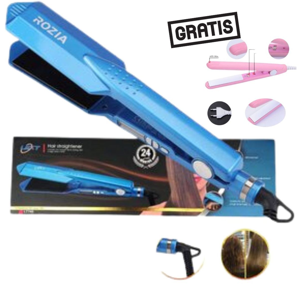 OEM - Plancha Rozia Original 470° Regalo Mini Plancha laceador