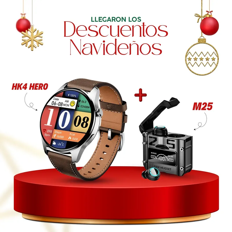 OEM - Smartwatch HK4 HERO  Amoled Doble Correa + audífono