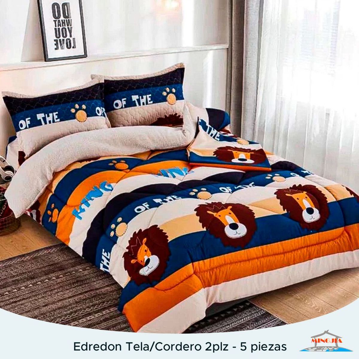 MINGDA - EDREDÓN TELA CON CARNERO LEONCITO 2PLZ