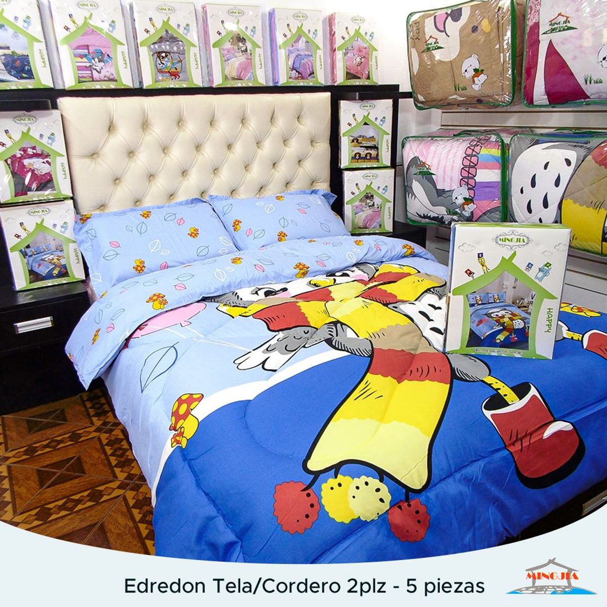 MINGDA - EDREDÓN TELA CON CARNERO BUHO 2PLZ