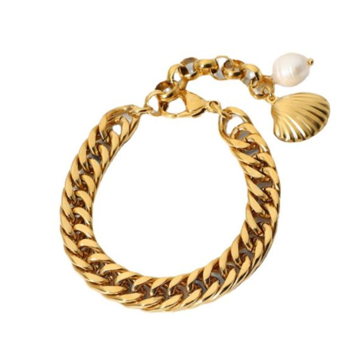 GENERICO - Pulsera Dorada de Mujer Bañada en Oro Modelo Rebeca