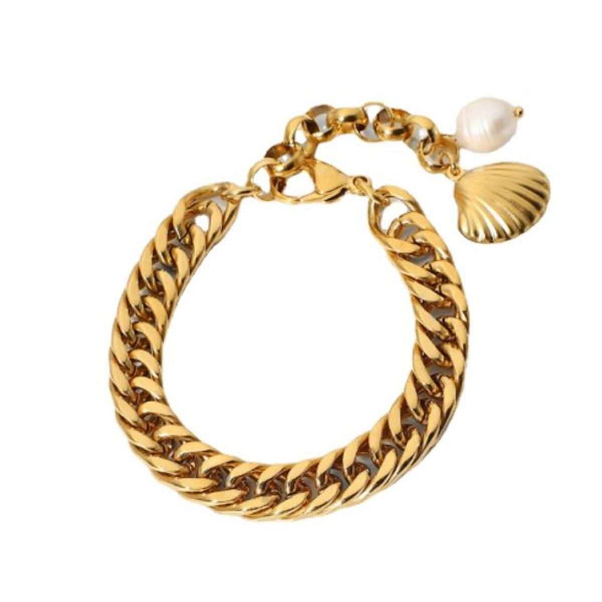 GENERICO - Pulsera Dorada de Mujer Bañada en Oro Modelo Rebeca