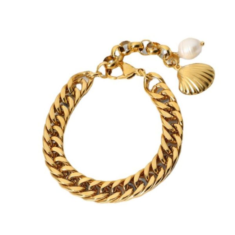 GENERICO - Pulsera Dorada de Mujer Bañada en Oro Modelo Rebeca