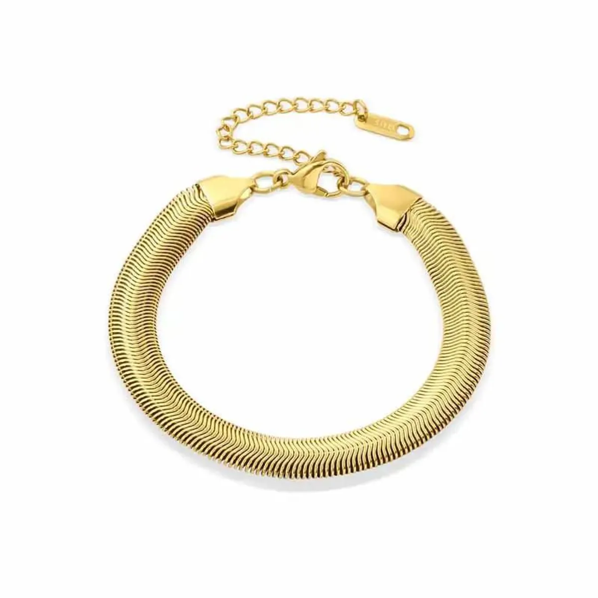 GENERICO - Pulsera Dorada para Mujer Bañada en Oro Modelo Serpiente