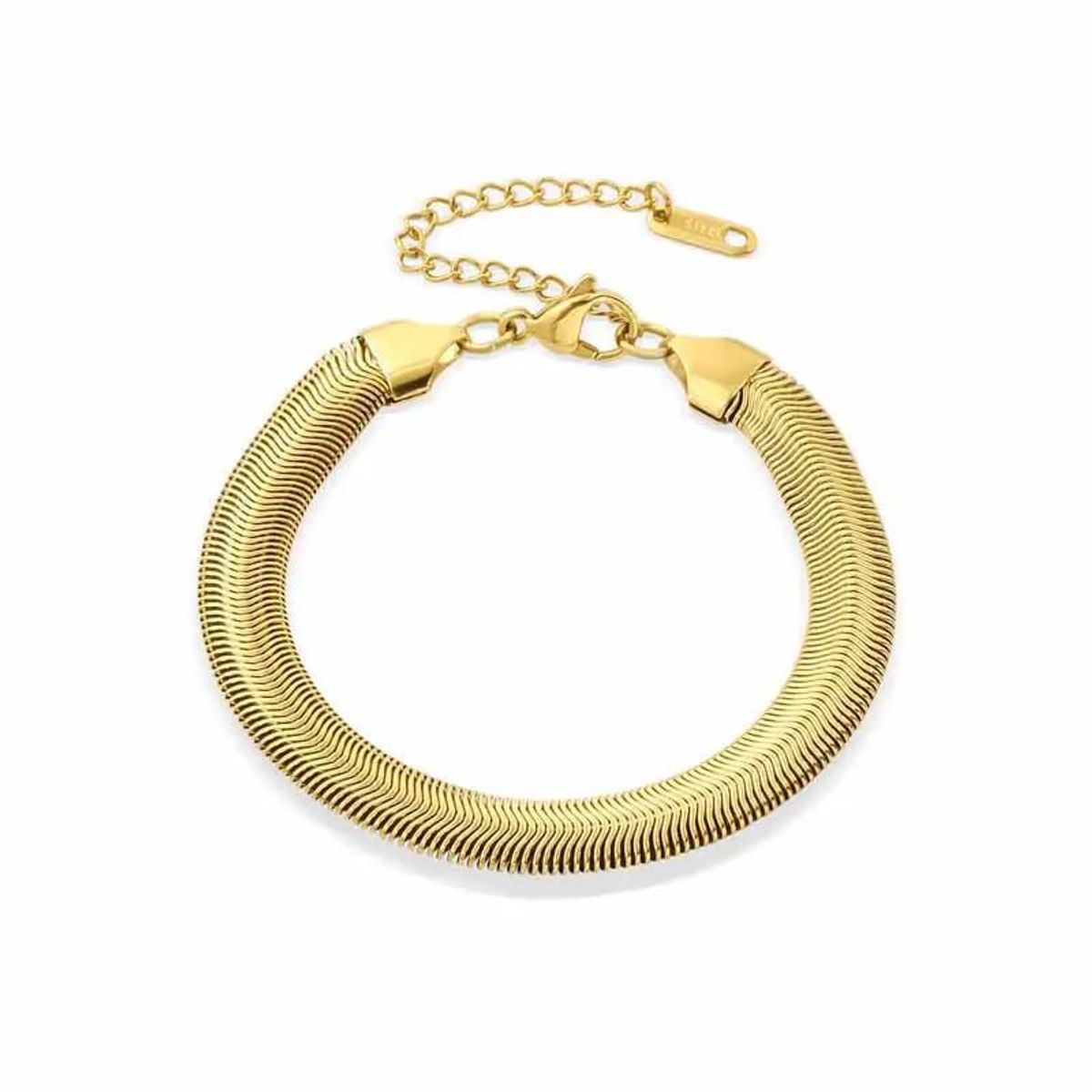 GENERICO - Pulsera Dorada para Mujer Bañada en Oro Modelo Serpiente