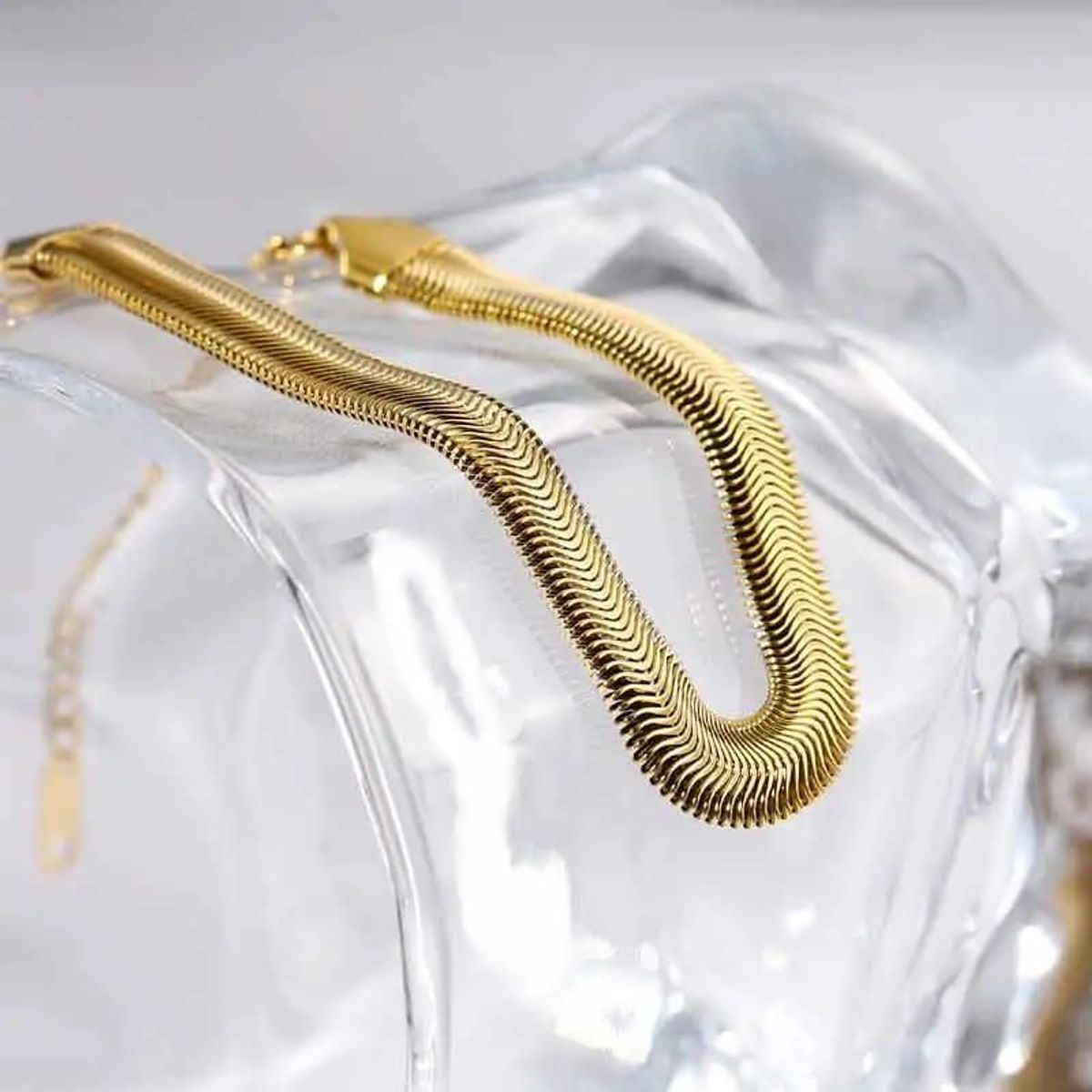 GENERICO - Pulsera Dorada para Mujer Bañada en Oro Modelo Serpiente