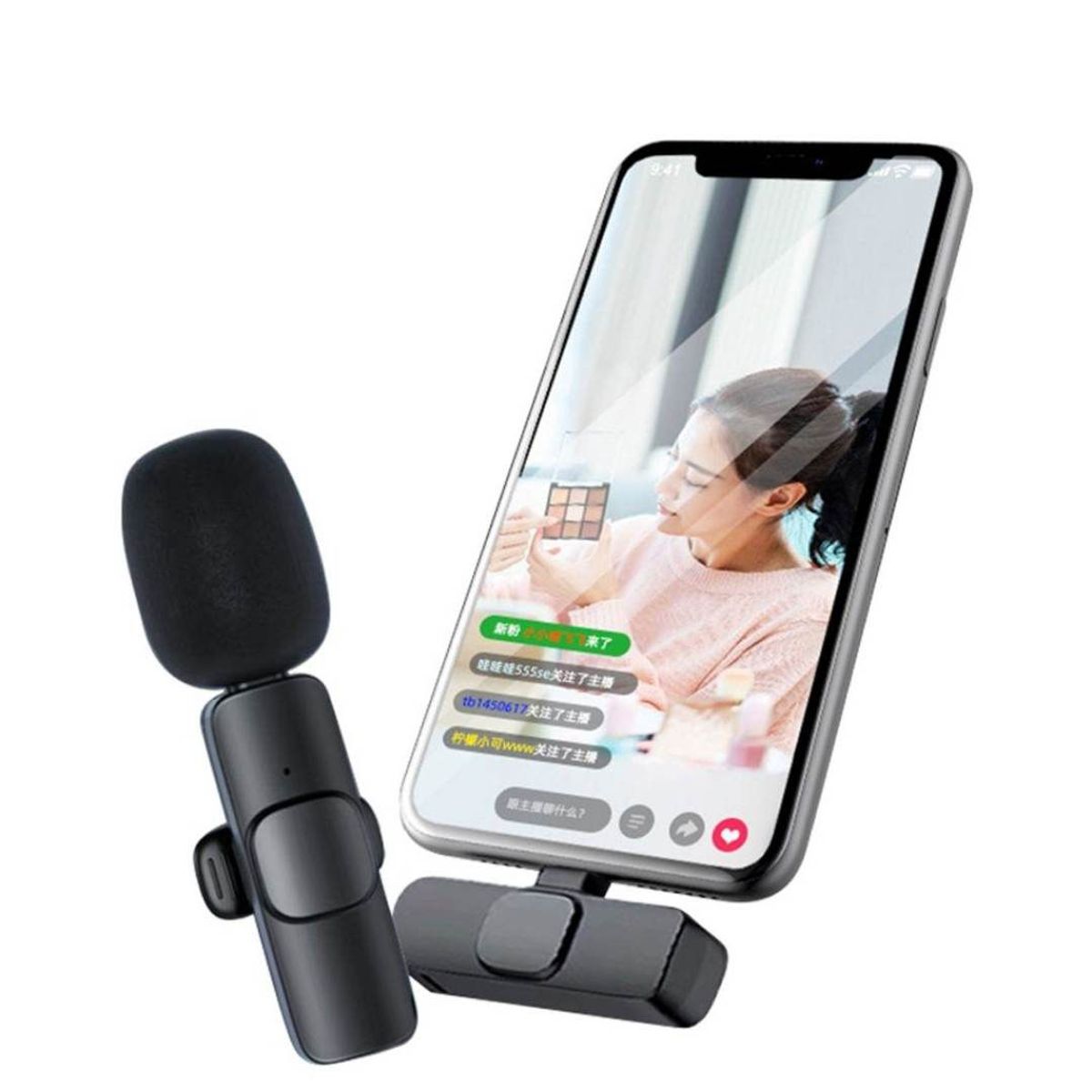 GENERICO - Microfono Inalambrico Solapero Pechero Celular para Iphone Apple