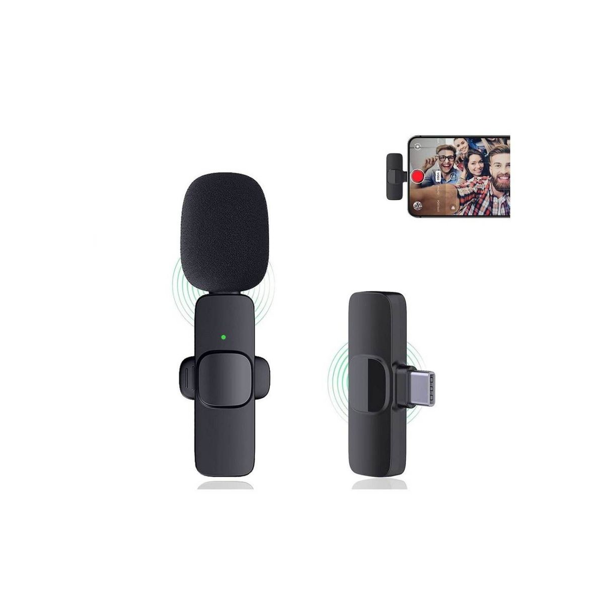 GENERICO - Microfono para Celular de entrada Iphone y Tipo C Inalambrico