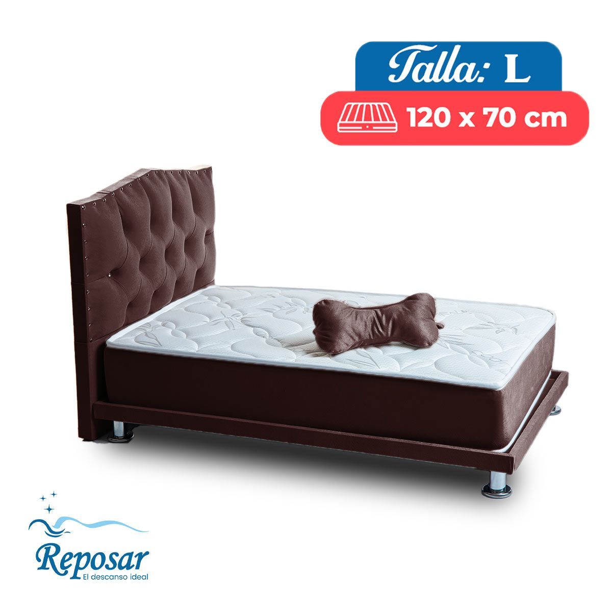 REPOSAR EL DESCANSO IDEAL - Cama Mascota PREMIUM trio L color Marron My Pet