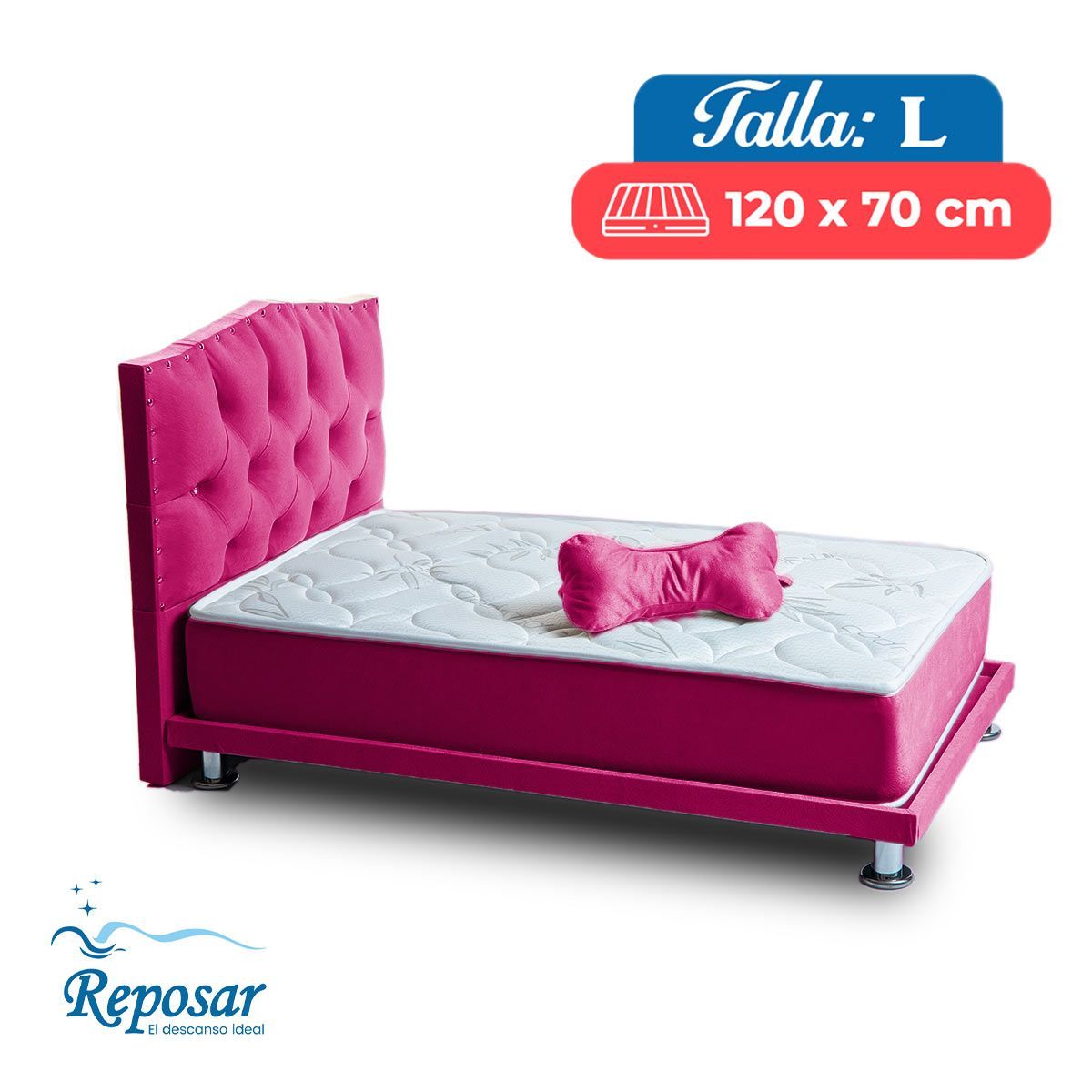 REPOSAR EL DESCANSO IDEAL - Cama Mascota PREMIUM trio L color Fucsia My Pet