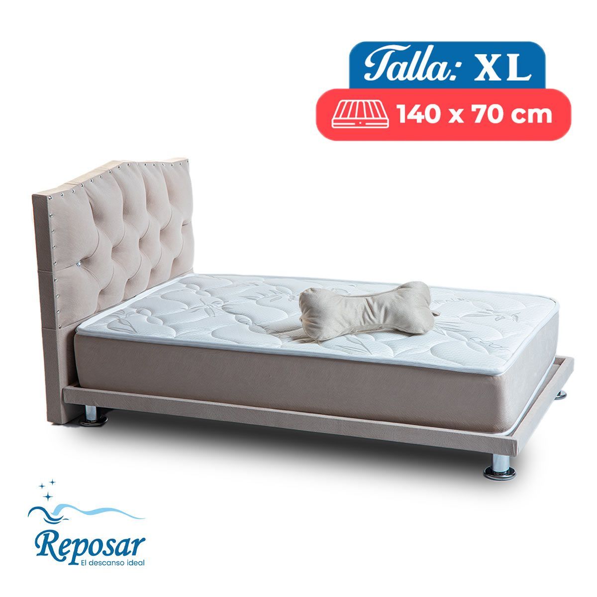 REPOSAR EL DESCANSO IDEAL - Cama Mascota PREMIUM trio XL color Beige My Pet