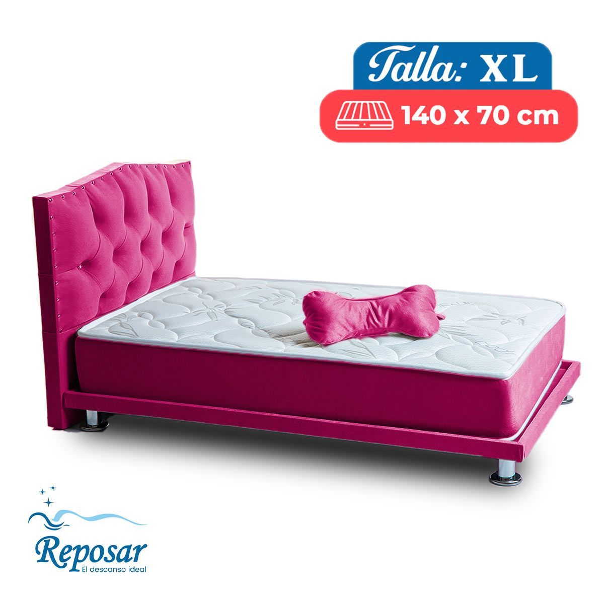 REPOSAR EL DESCANSO IDEAL - Cama Mascota PREMIUM trio XL color Fucsia My Pet