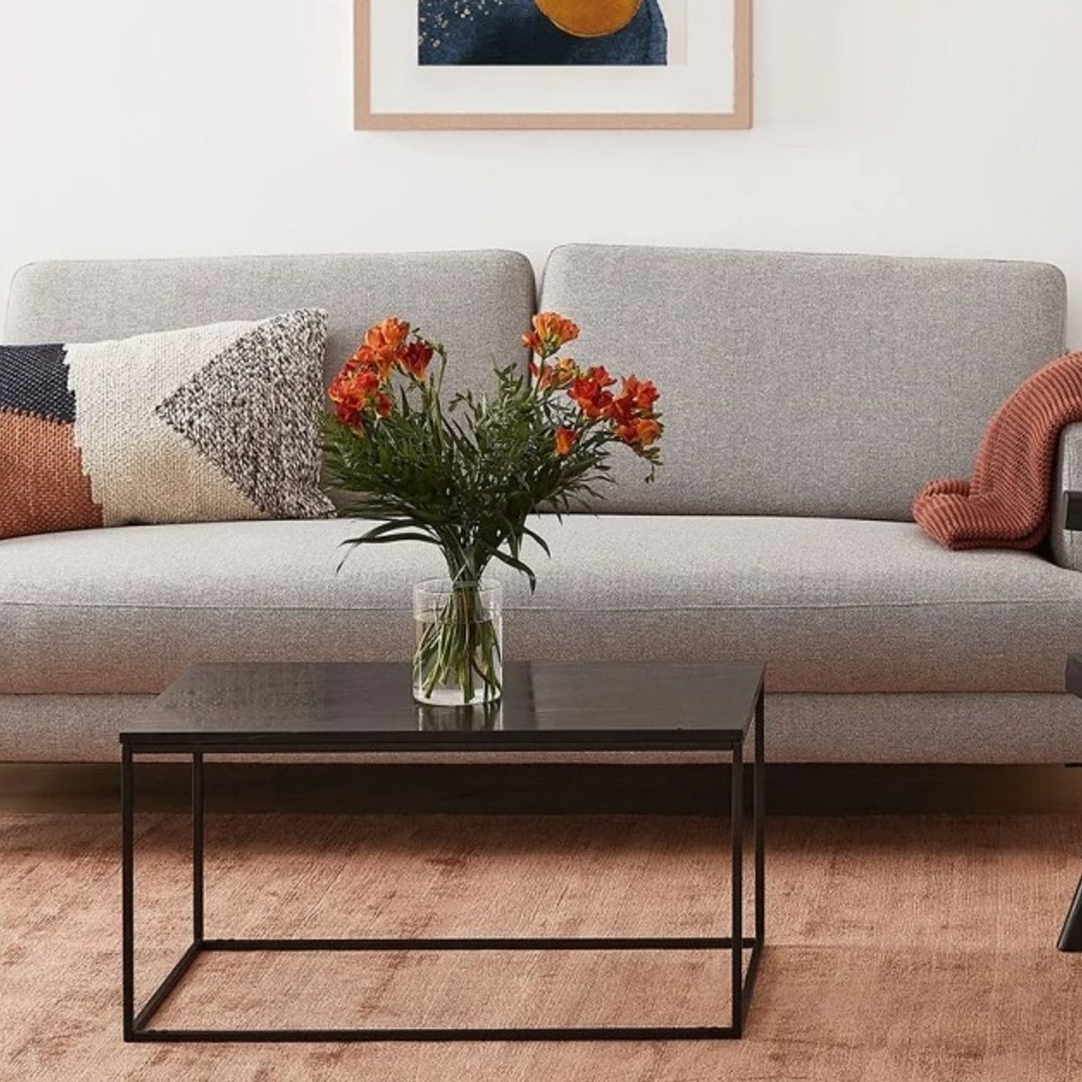 GENERICO - Mesa de centro rectangular negro 80x50x40