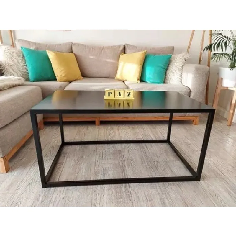 GENERICO - Mesa de centro rectangular negro 80x50x40