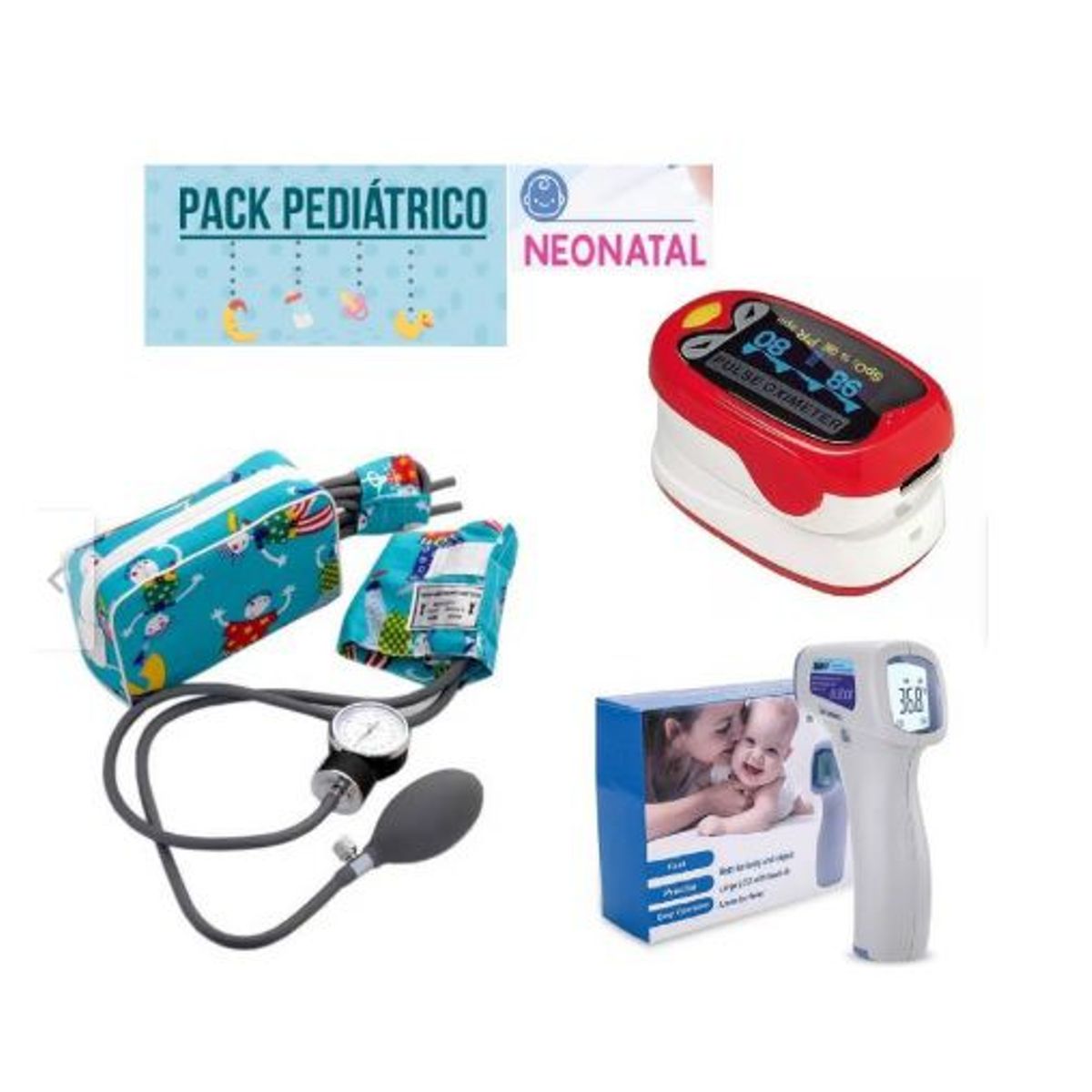 GENERICO - PACK PEDIATRICO NEONATAL OXIMETRO  TENSIOMETRO  TERMOMETRO