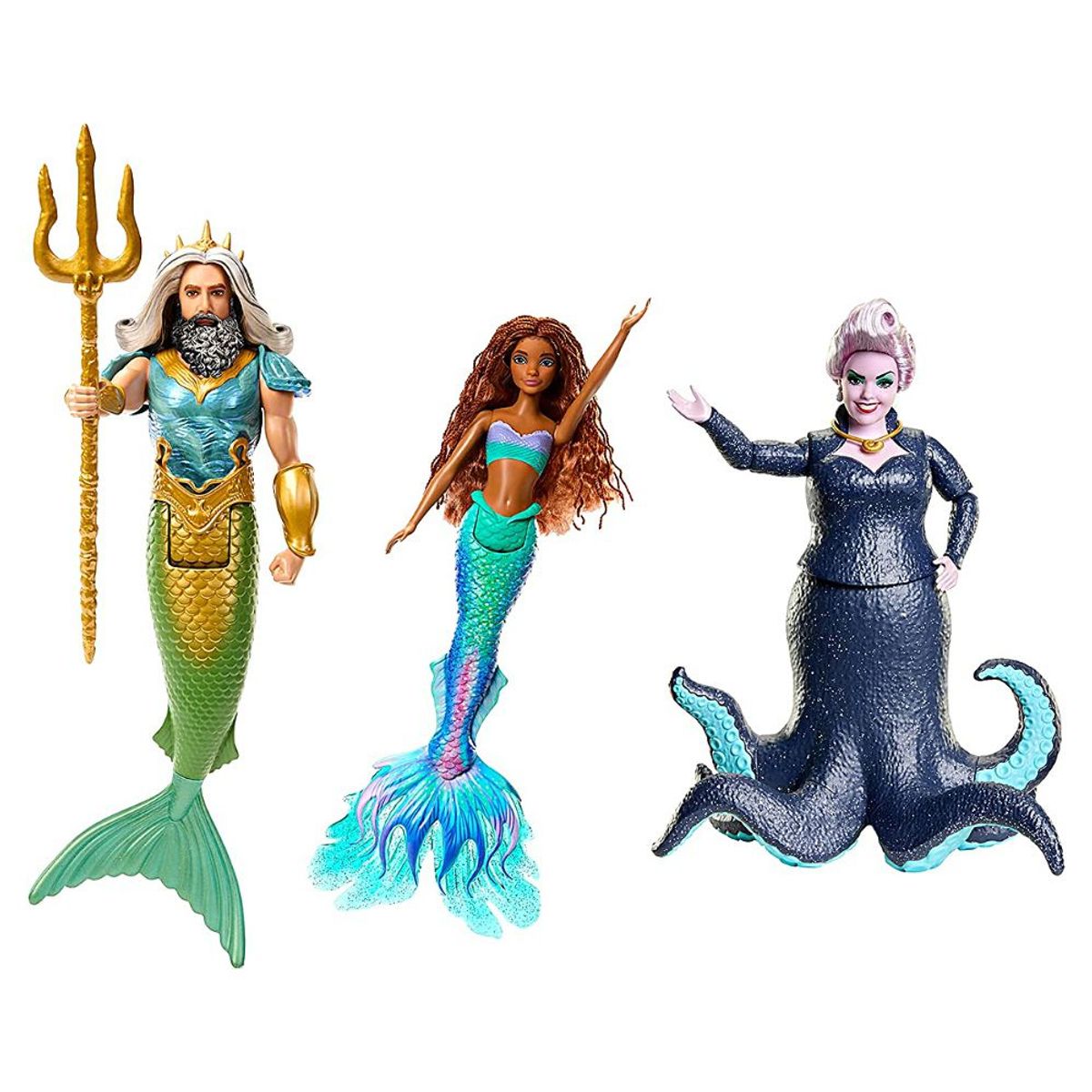 MATTEL - Set de Muñecos Mattel Ariel, Tritón y Ursula La Sirenita Live Action