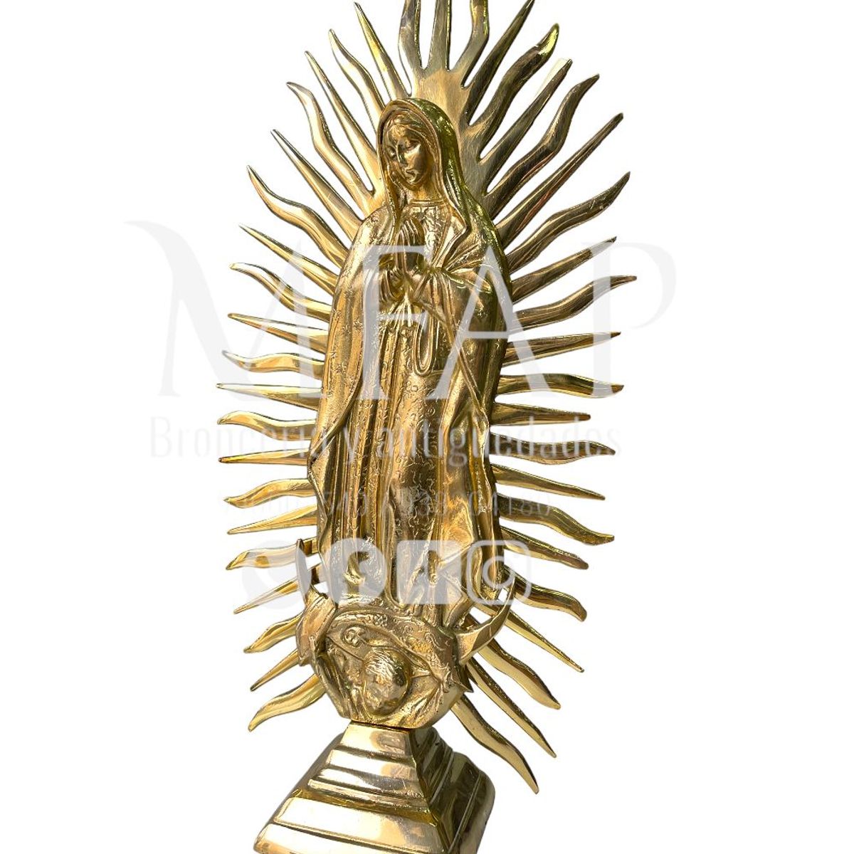 MFAP BRONCERIA Y ANTIGUEDADES - Virgen de Guadalupe grande en bronce 45cm