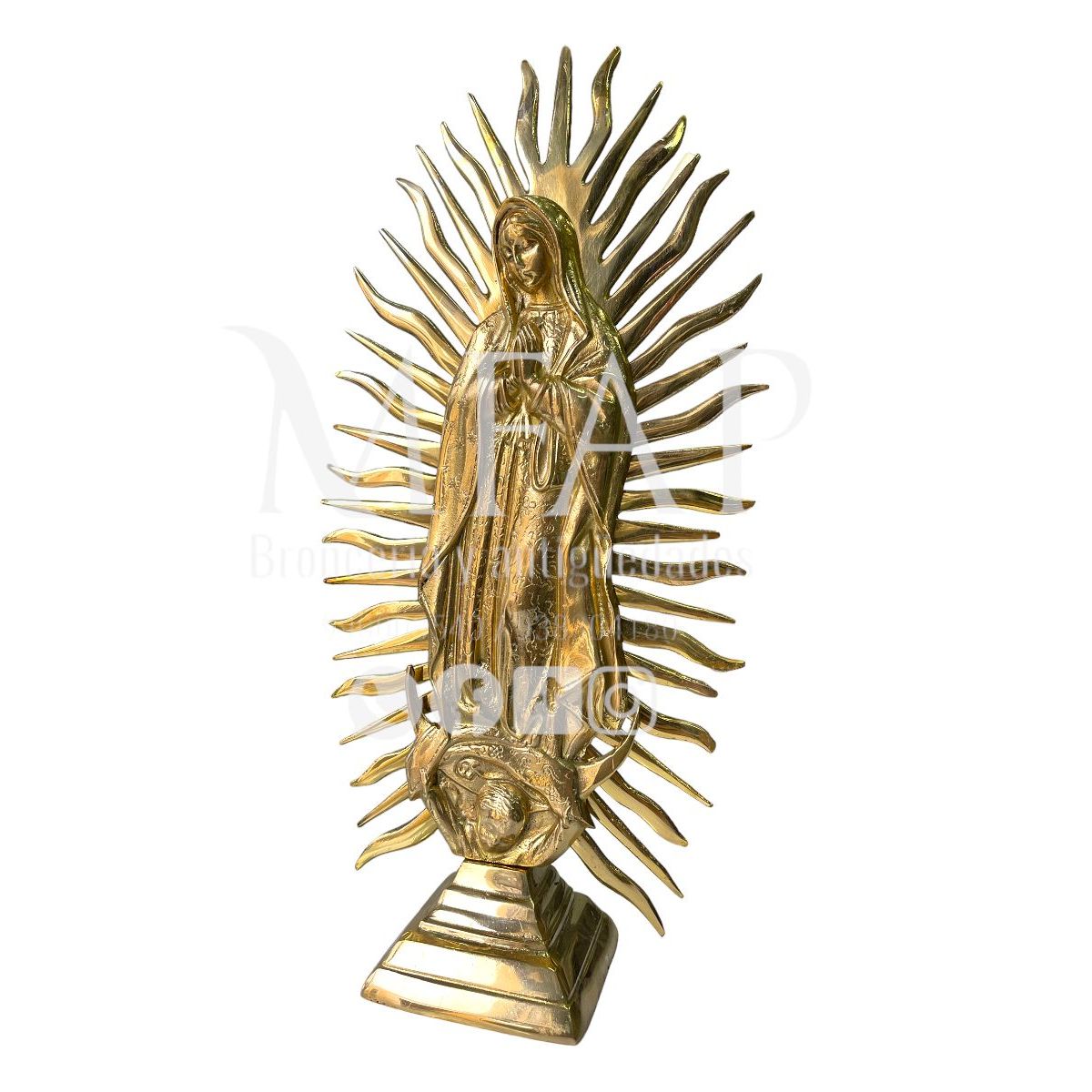 MFAP BRONCERIA Y ANTIGUEDADES - Virgen de Guadalupe grande en bronce 45cm