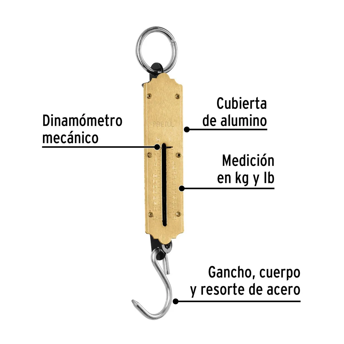 PRETUL - Balanza romana de resorte 25 Kg Pretul