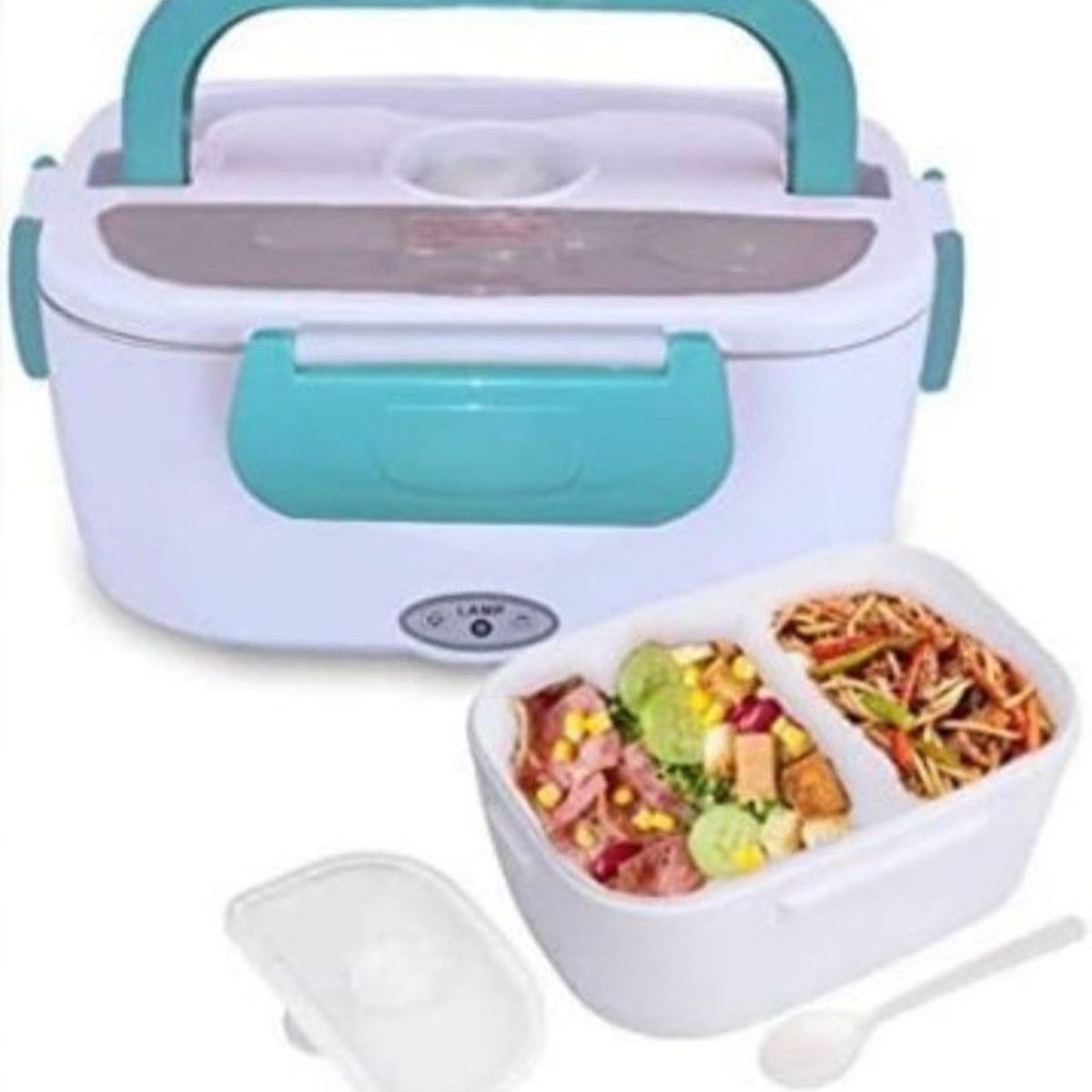GENERICO - Lonchera electrica portatil turquesa Cucharita de calidad