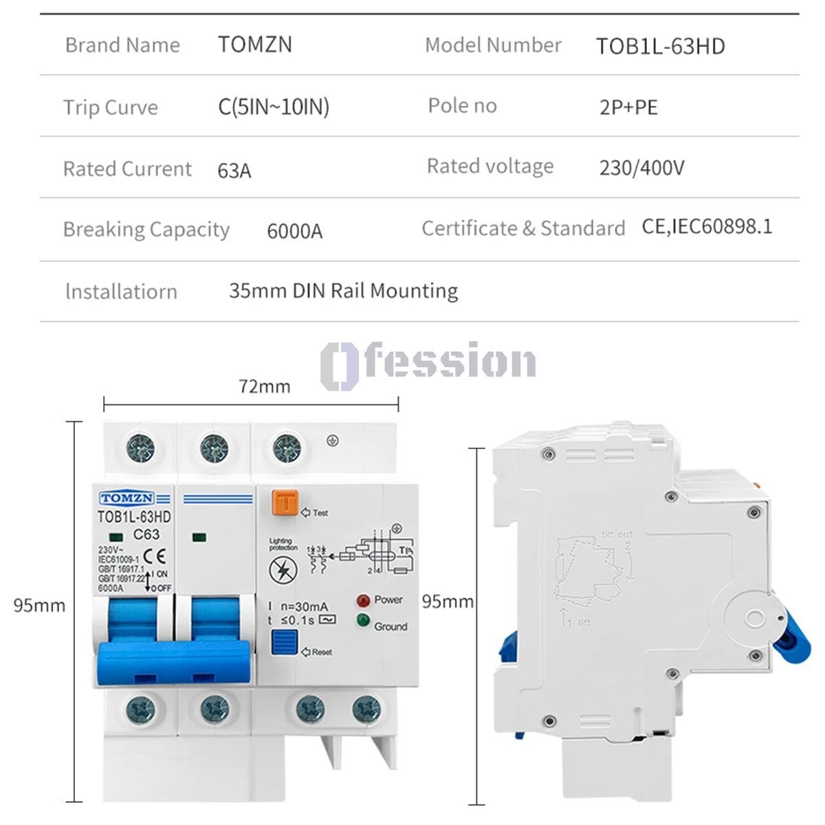 GENERICO - interruptor termomagnetico diferencial y sobretension 3 en 1