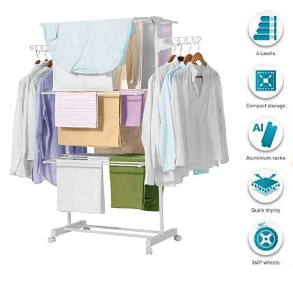 GENERICO - Organizador de Ropa 3 Niveles repisa