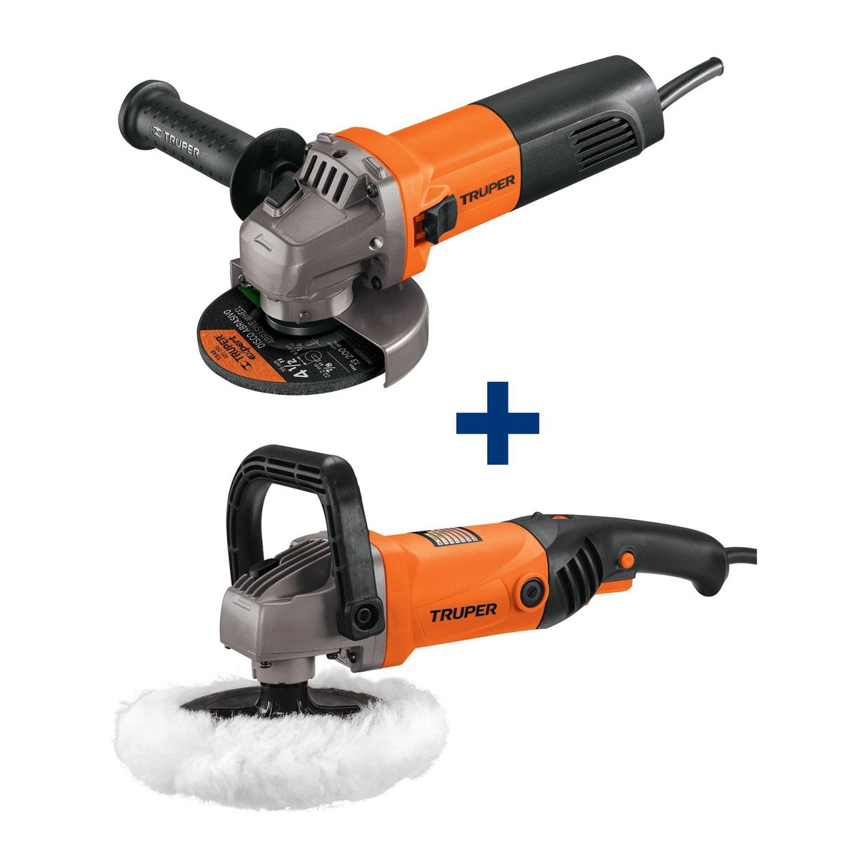 TRUPER - Combo amoladora angular 800W  Pulidora orbital 7Pulg 1200W Truper