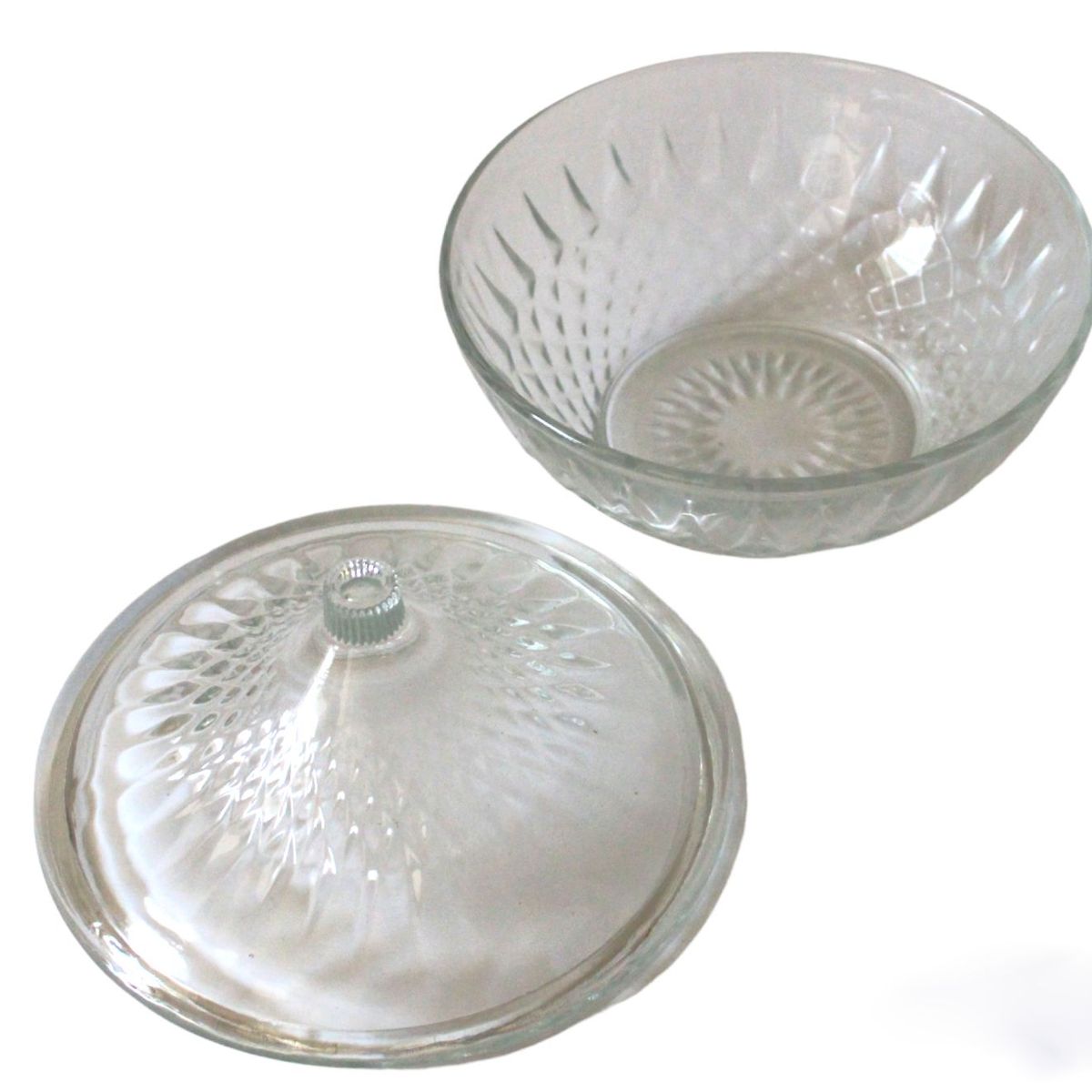 GENERICO - Juego de 2 Bomboneras de Vidrio con Tapa - Capacidad 300 gr