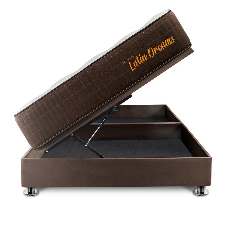 COLCHONES LATIN DREAMS - Cama Space Pocket con Pistones King  + 2 Almohadas + Protector