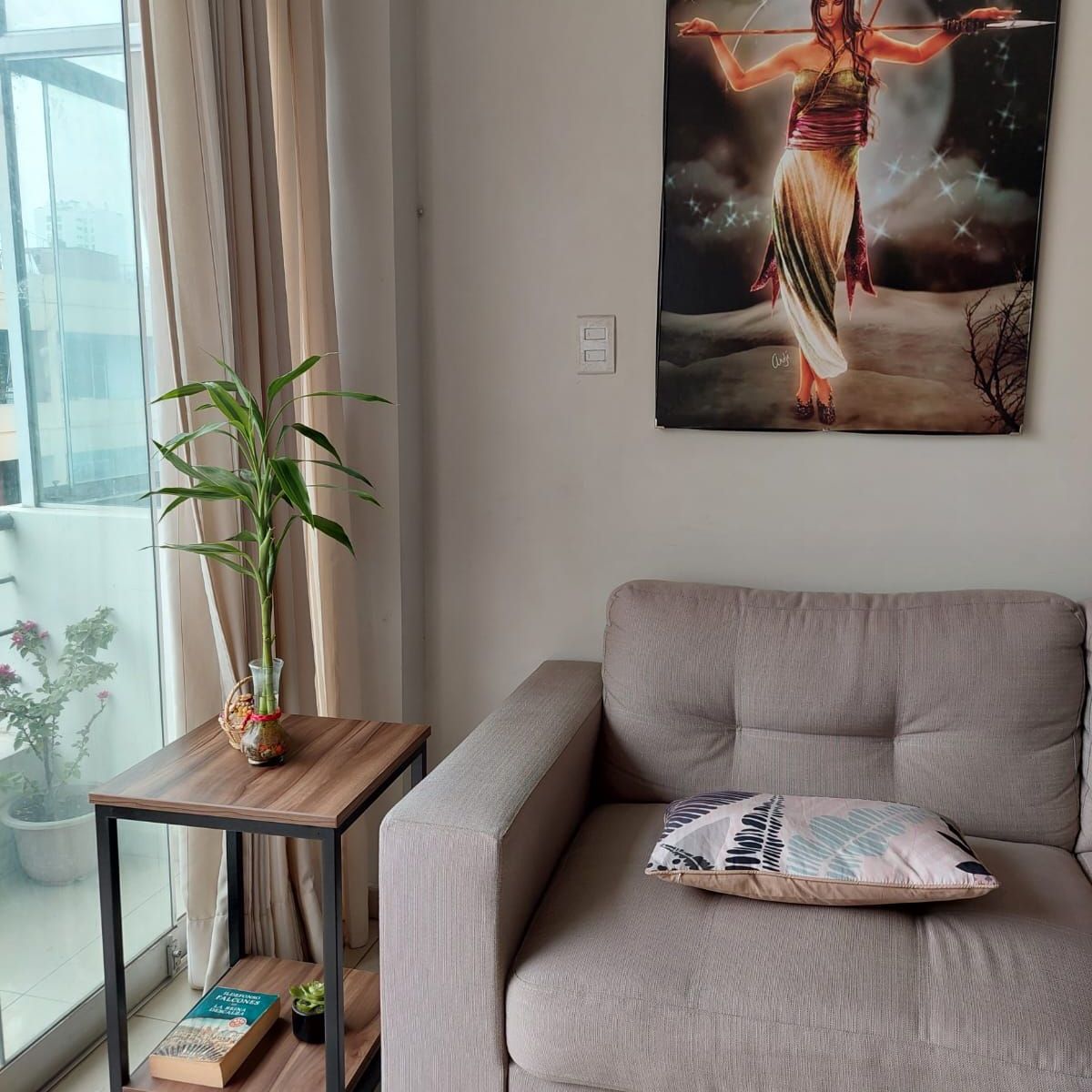 GENERICO - Mesa auxiliar industrial marrón 40x40x60