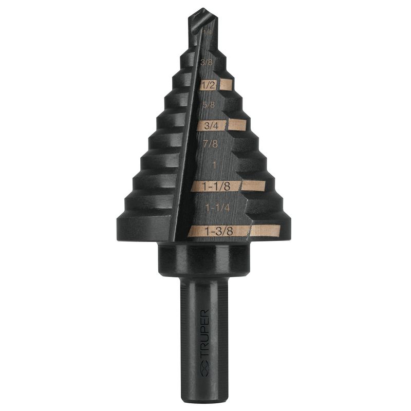 TRUPER - Broca escalonada óxido negro 10 escalones 1/4" a 1-3/8"