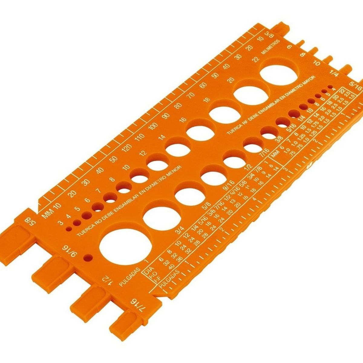 TRUPER - Regla medidora de tuercas y tornillos 22 cm Truper