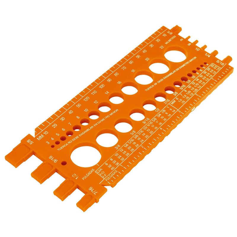 TRUPER - Regla medidora de tuercas y tornillos 22 cm Truper
