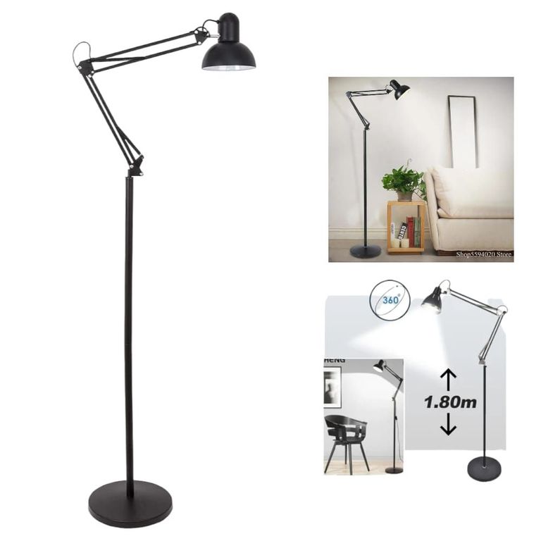 OEM - Lampara de Oficina Articulado de 170cm con Base - Negro