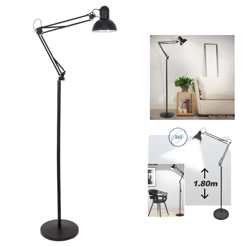 OEM - Lampara de Oficina Articulado de 170cm con Base - Negro
