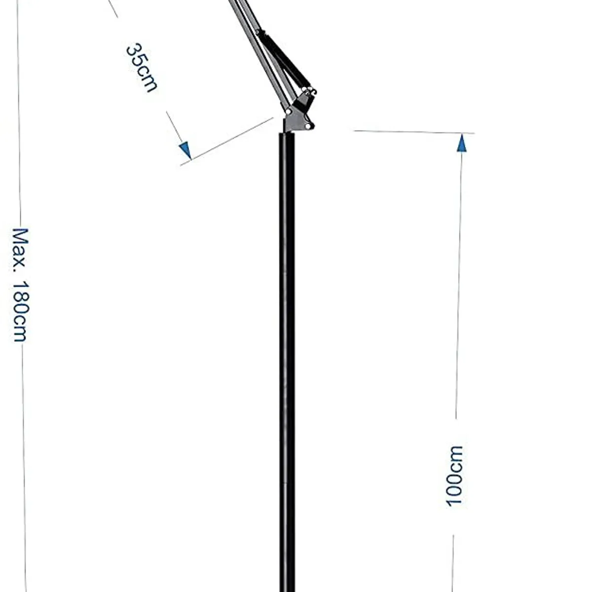 OEM - Lampara de Oficina Articulado de 170cm con Base - Negro
