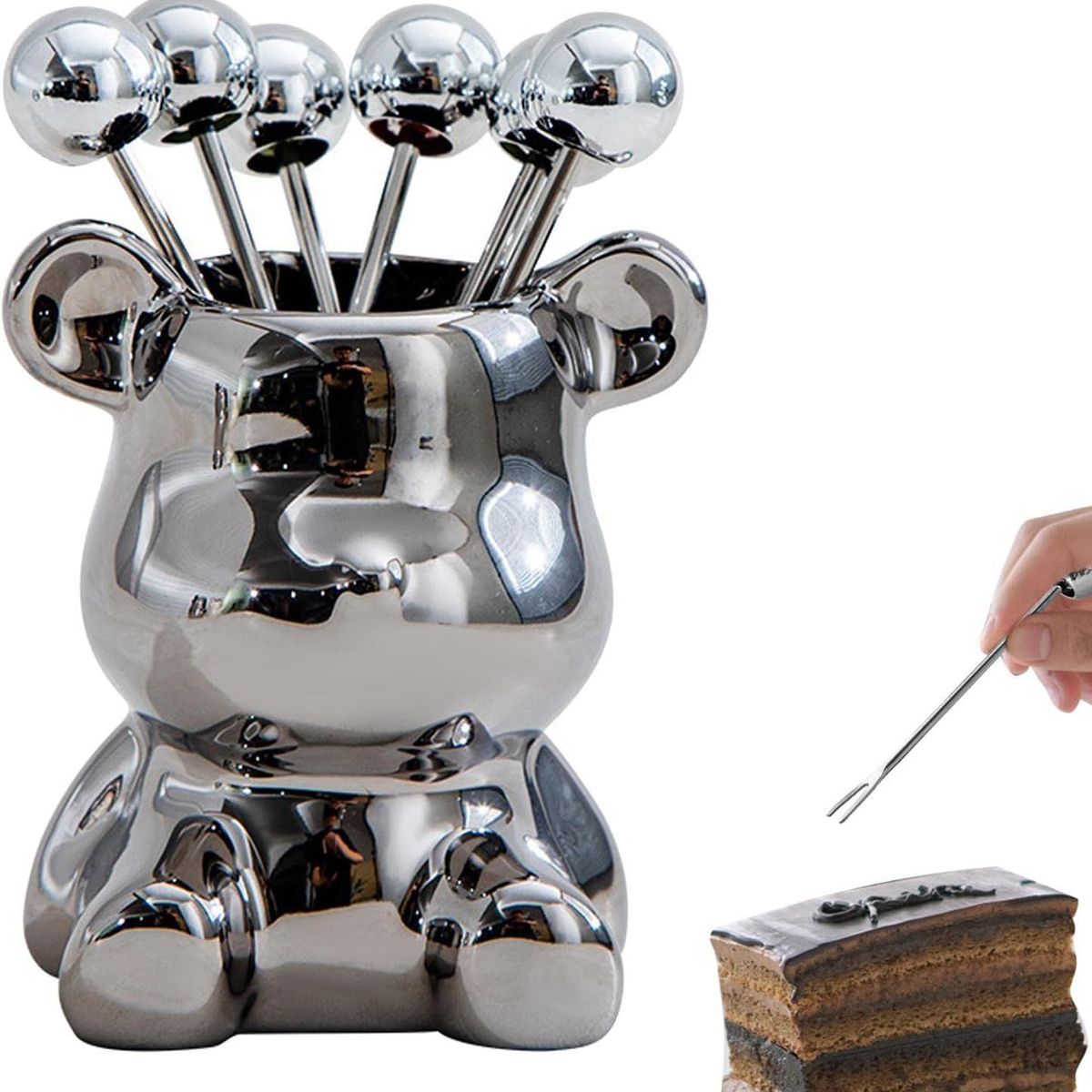 ELMEJORPRECIO - Set de Mini Tenedores Decorativos Centro de Mesas Acero