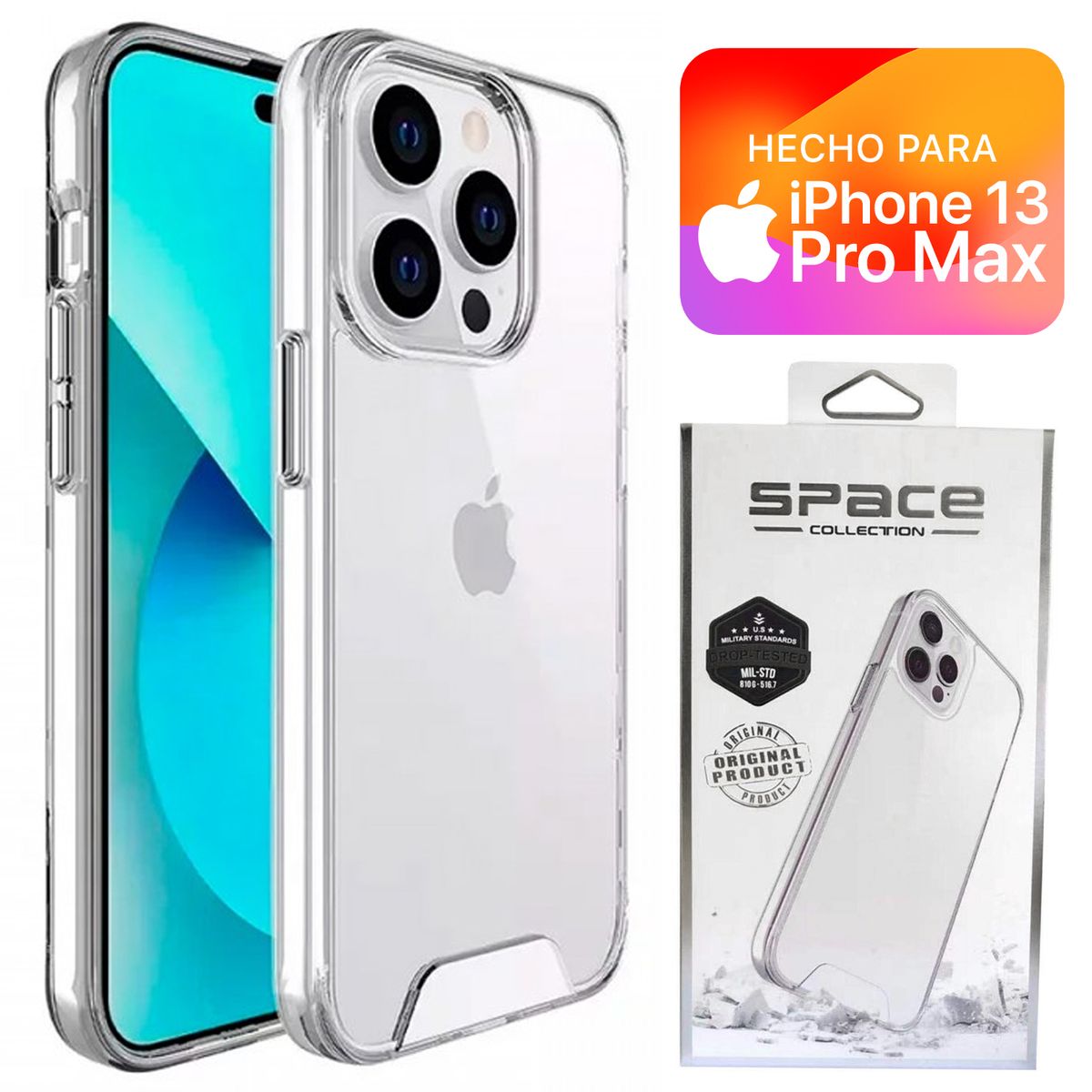 ASIA IMPORT - Funda Case Space Iphone 13 Pro Max Case Para Celular Anti-Impactos