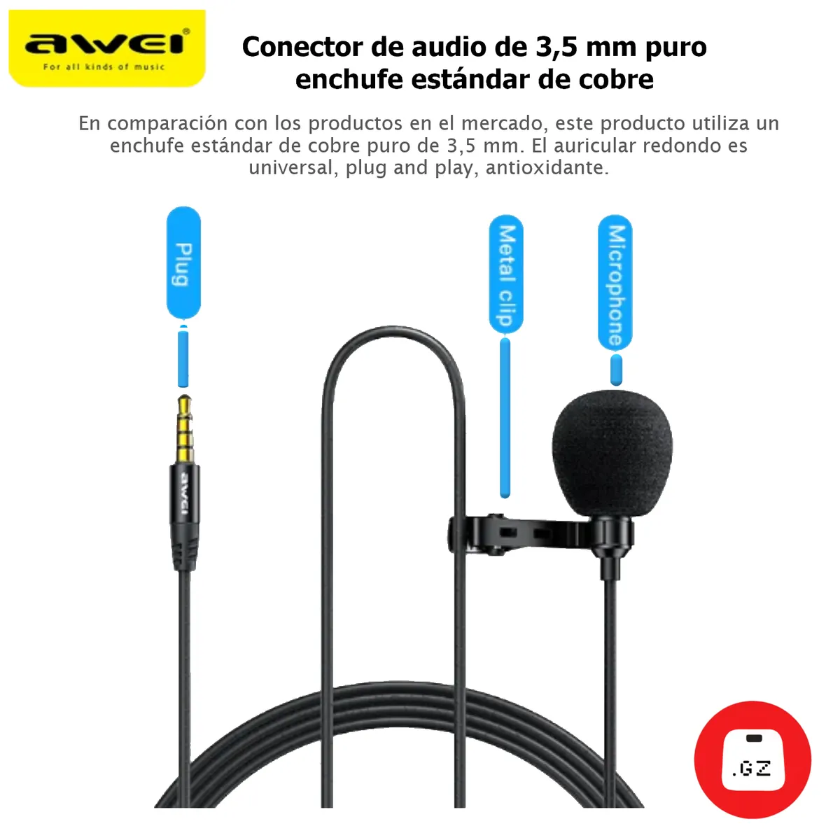 AWEI - Microfono MK1 AWEI con Cancelación de ruido