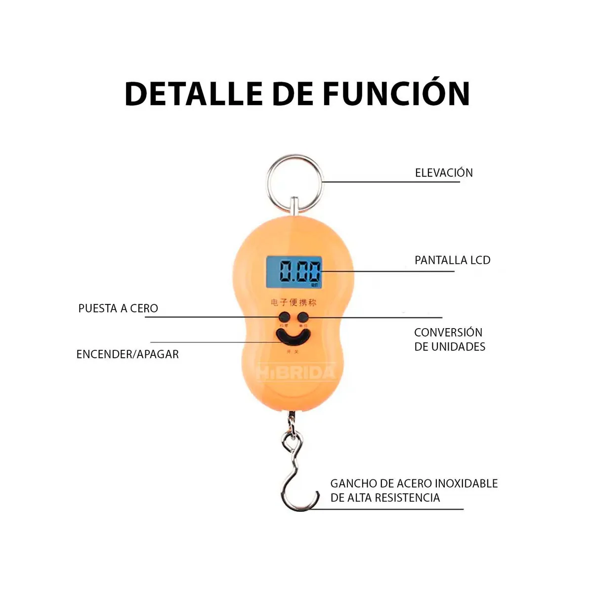 GENERICO - BÃSCULA BALANZA DIGITAL COLGANTE LCD PESADOR - H-PORTABLE-SCALE