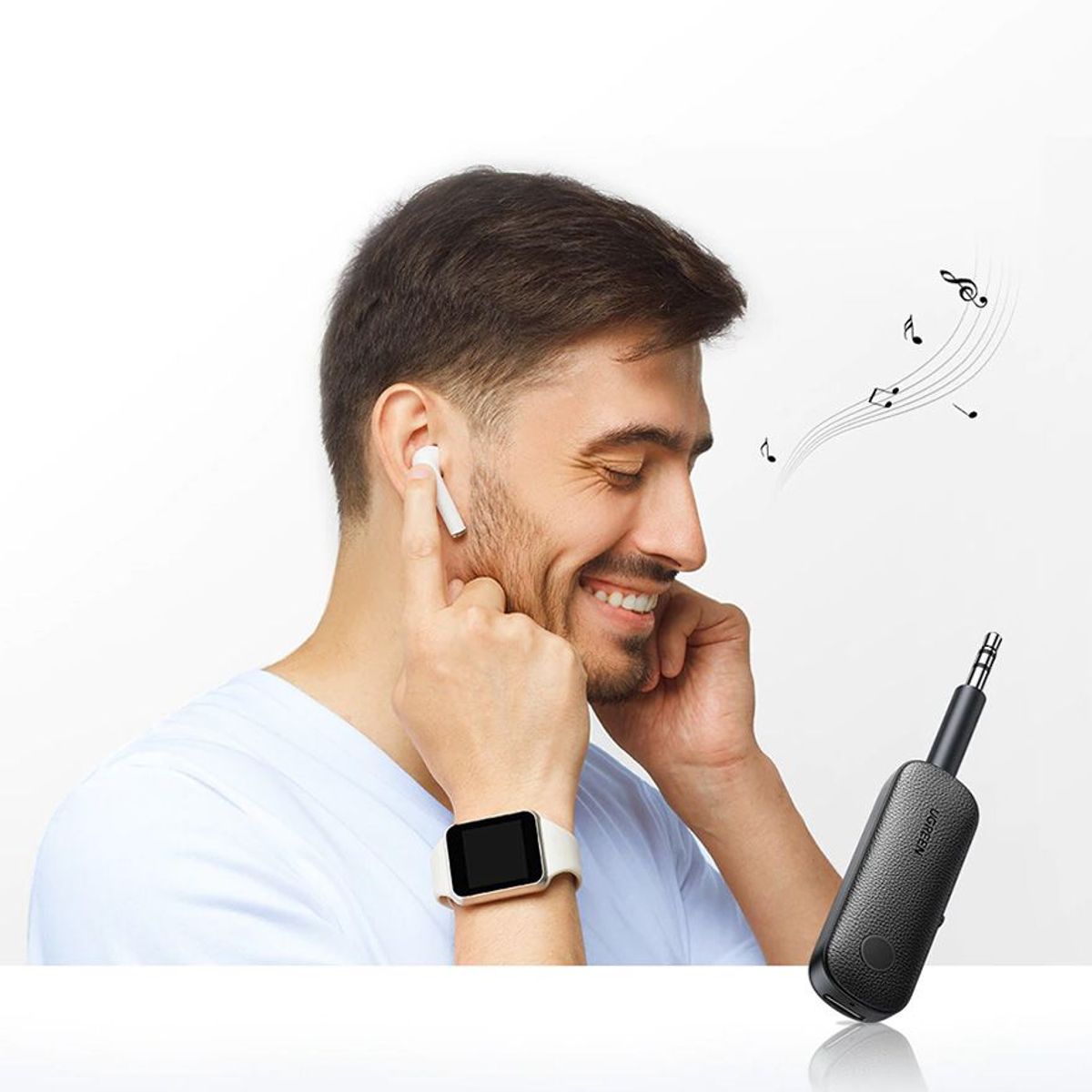 UGREEN - Adaptador Bluetooth 5.0 RX TX Portable 3.5mm TRS Stereo TV PC